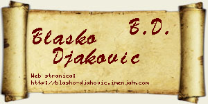 Blaško Đaković vizit kartica